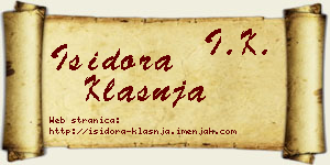 Isidora Klašnja vizit kartica